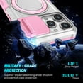 thumbnail image 4 of K-Lion for iPhone 15 Pro Max Case with Screen Protector,Mag Safe Magnetic Ring Holder Stand Shockproof Protective Case Military Grade Drop Protection Bumper Cover Case for iPhone 15 Pro MaWhite + Pink, 4 of 10