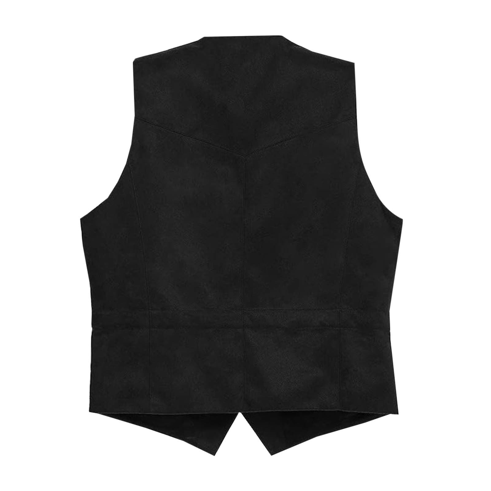【saku】ENOF suede vest black Genuine Leather Vest with Suede Yoke Parts, Outdoor