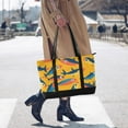 thumbnail image 4 of FORMRS Canvas Laptop Tote Bag for Women with 15.6" Computer Compartments Shoulder Handbag, Yellow Sardines Pattern, 4 of 7