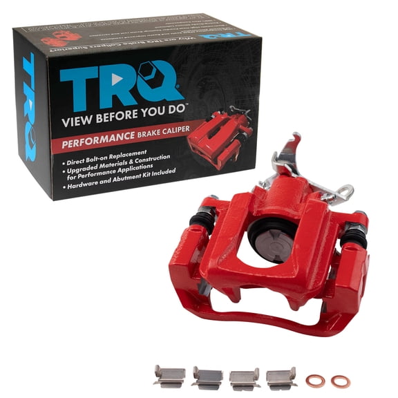 TRQ Rear Right Brake Caliper w/Bracket Performance Red Passenger Side Fits 2009-2013 Dodge Journey