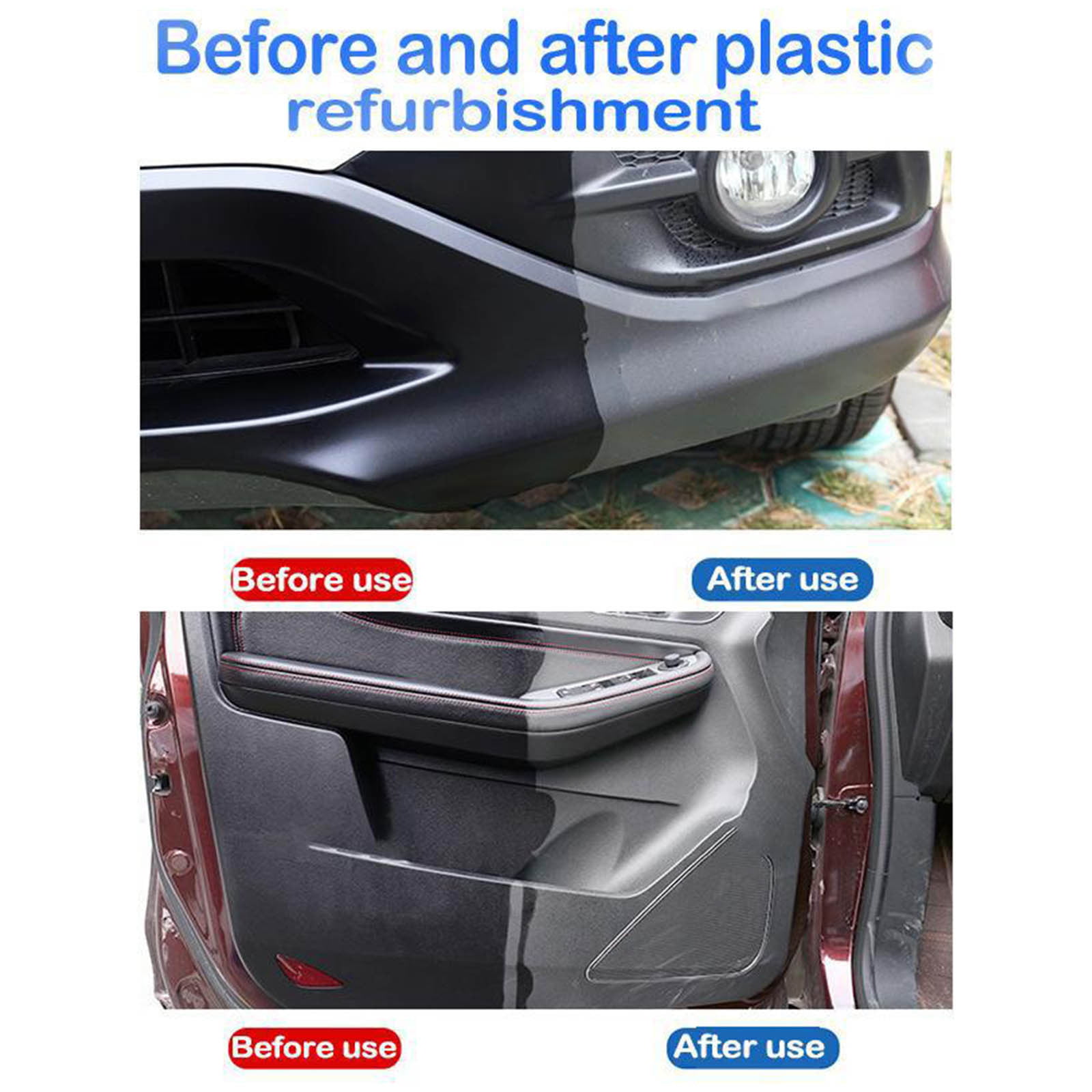 Plastic Restorer for Cars Ceramic Plastic Coating Trim Restore, Resists  Water, UV Rays, Dirt, Ceramic Coating, Restores Faded and Dull Plastic,  Rubber, Vinyl Back to Black 
