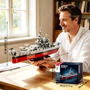 Military Series World War II Battleship Building Kit, 2228 Pieces USS Missouri Compatible with Lego-Military Army Set for Adults WW2, Toy Gift Boat Building Block Model Home Decor