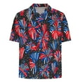 thumbnail image 5 of cllios Men American Flag Button Up Shirts 4th of July Hawaiian Shirt for Men Patriotic Short Sleeve Button Down Outfits, 5 of 5