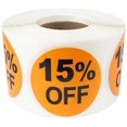 thumbnail image 1 of Orange 15% Percent Off Stickers for Retail, 1.5 Inch Round, 500 Labels on a Roll, 1 of 1