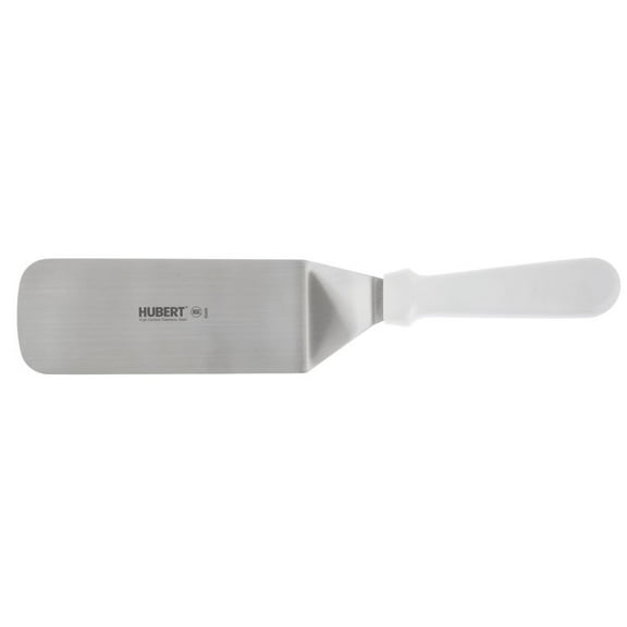 HUBERT® Stainless Steel Flexible Turner with White Polypropylene Handle - 8"L Blade