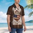 thumbnail image 6 of Havanese Dog With Vintage American Flag Men's 3d Print Casual Button Down Shirts, Novelty Hawaiian Short Sleeves Xl, 6 of 8