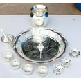 thumbnail image 2 of german silver Nakkashi/ carved border diwali pooja/housewarming pooja set of 10 pieces, 2 of 2