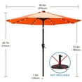 thumbnail image 3 of ABCCANOPY 7.5ft Patio Solar Umbrella LED Outdoor Umbrella with Tilt and Crank, Orange, 3 of 9