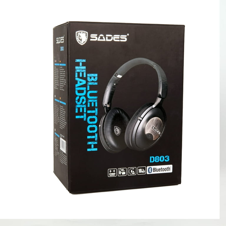 SADES D803 Bluetooth Over Ear Headphones Wired and Wireless Stereo Headsets Foldable Stereo Headset Micro SD TF FM for Cell Phone PC Soft Earmuffs Headsets Walmart
