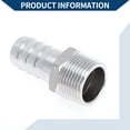 thumbnail image 6 of Unique Bargains Hose Barb Fittings Coupler Air Fitting for Air Water Oil Gas Fuel Stainless Steel 1.0" OD 1" BSPT 2 Pcs Silver Tone, 6 of 6