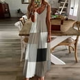 thumbnail image 4 of Geometric Abstract Art Black Brown Grey Sleeveless Dress Women's Evening Dress Womans Clothing, 4 of 9