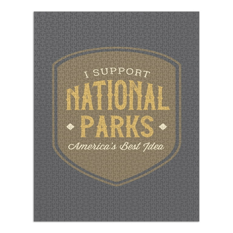 Support National Parks, Badge Navy BG (1000 Piece Puzzle, Size 19x27,  Challenging Jigsaw Puzzle for Adults and Family, Made in USA) 