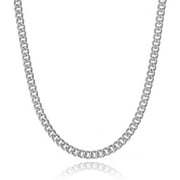 Ariana Lucci 14K White Gold Filled Italian Curb Chain Necklace, 5mm Width Size, Non Tarnish Cuban Link Chain for Men and Women, Genuine 1/20 14K Gold Filled Made in Italy, 30"