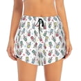 thumbnail image 2 of Xecao's Milk Tea for a double-layer running short for women, perfect for gym, tennis, and more, featuring a convenient pocket., 2 of 9