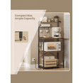 thumbnail image 3 of LEDREM 4-Tier Kitchen Bakers Rack with Power Outlet, Coffee Bar and Microwave Stand with Adjustable Shelf, Rustic Brown and Ink Black, 3 of 6