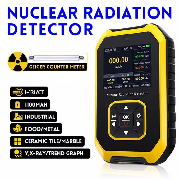 Portable Geiger Counter, Nuclear Radiation Detector, Personal Dosimeter, X-ray Gamma Ray Β-ray Radioactivity Tester, Marble Detector
