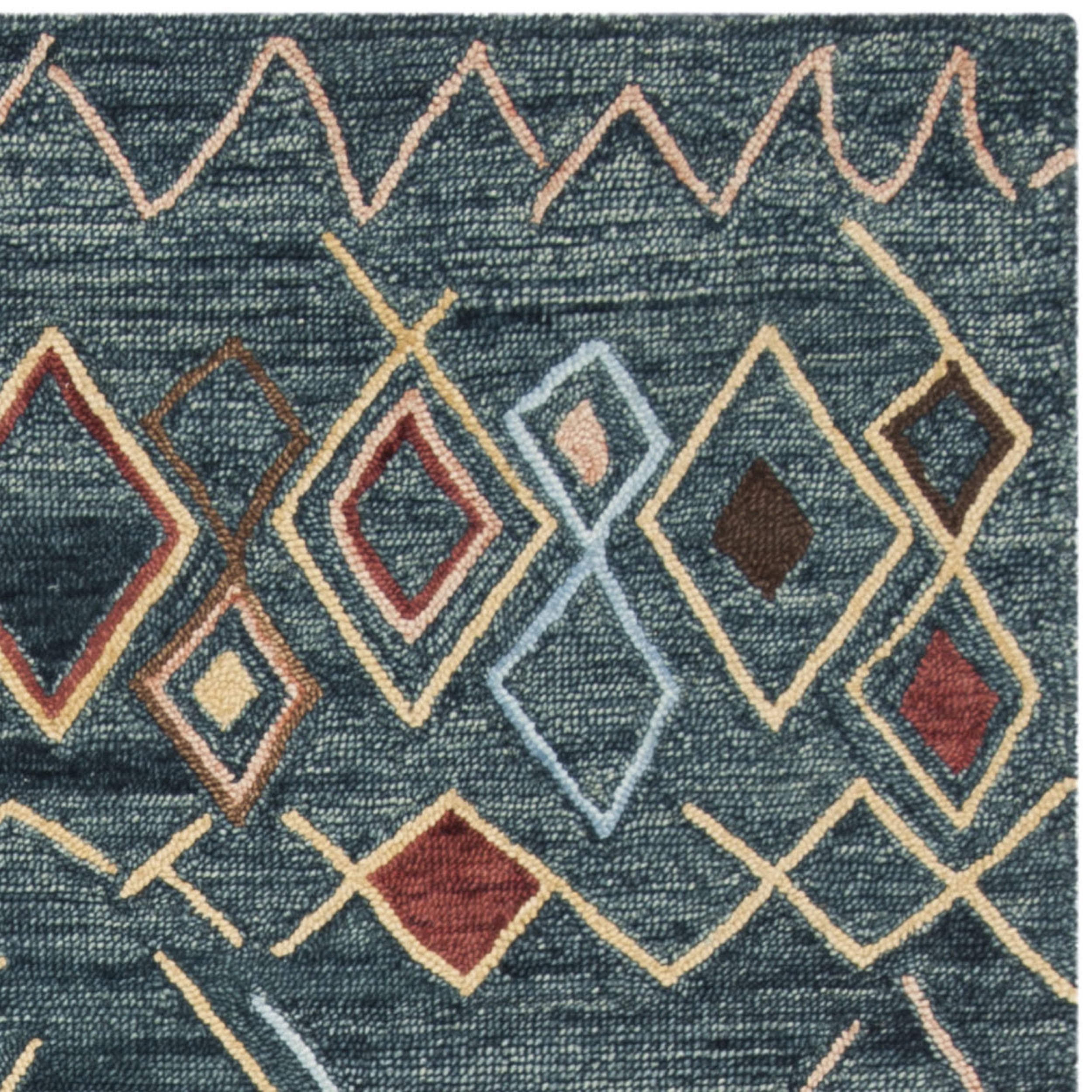 SAFAVIEH Suzani Lalia Southwestern Wool Area Rug, Dark Blue/Multi, 8' x 10'