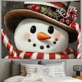 thumbnail image 2 of Pratyus Snowman Hat Candy Cane Tapestry Wall Hanging for Bedroom Dorm Christmas Decoration 4 Sizes Short Plush Easy to Hang 50x40inch, 2 of 6