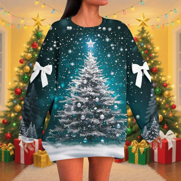 qucoqpe Plus Size Christmas Sweatshirts for Women Trendy