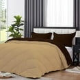 thumbnail image 4 of D.N.G. BEDDINGS 3 Piece Luxury Reversible Diamond Pattern Comforter Set Premium Super Soft, All Season 800 TC, 100% Egyptian Cotton Oversized Super King Size Chocolate-Taupe Color, 4 of 7
