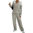 thumbnail image 4 of SOMER 2 piece workout lounge Sets for Women Fall Outfits 2025 Sweatsuit Long Sleeve Cute Zip-Up Pullover with Casual Wide Leg Sweatpants, 4 of 8