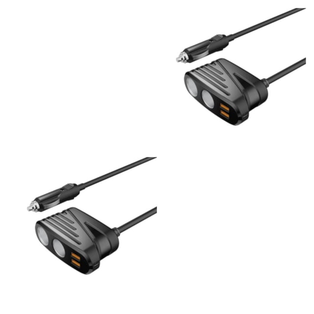 Guardoinrt 1/2/3/5 Safety Features Car Cigarette Lighter Adapter Easy-to-install black 2PCS