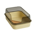 thumbnail image 1 of Yellow Semi-Enclosed High-Sided Cat Litter Box With Splash Guard, Large Kitty Litter Pan With Shovel, Anti-Splash Design For Indoor Cats, Easy Clean Pet Litter Tray, 1 of 6