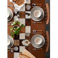 thumbnail image 5 of Table Runner 90 Inch Long - Rustic Cow Animal FurDecorative Table Scarf,Farmhouse Leather Brown WhiteDining Table Runners for Wedding Party Kitchen Dining Tables, 5 of 7