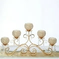 thumbnail image 2 of Efavormart 23" Tall | 3 Arm Gold Metal Candle Stand Candelabra with Glossy Gold Glass Cover, 2 of 10
