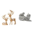 thumbnail image 1 of Escultura de gato reno europeo, artesanía coleccionable, adorno de mesa para amantes de los ciervos, figura decorativa, estatua de animal para dormito, 1 of 8