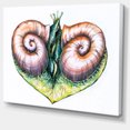 thumbnail image 2 of Heart with Two Snails in Love - Animal Canvas Art Print, 2 of 3