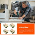 thumbnail image 2 of FRCOLOR locking hinge 4pcs Locking Hinge 90 Degree Locking Foldable Hinges Folding Table Chair Leg Brackets,2.68"X2.48"X2.13", 2 of 5