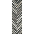 thumbnail image 2 of SAFAVIEH Studio Leather Byrne Geometric Runner Rug, Ivory/Dark Grey, 2'3" x 7', 2 of 6