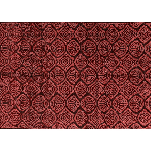 Ahgly Company Indoor Rectangle Abstract Red Modern Area Rugs, 2' x 5'