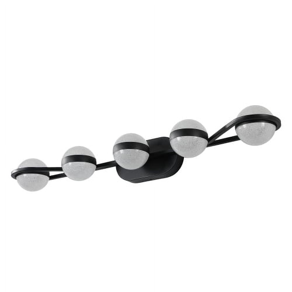 ACE-LIGHTS,5-Light Modern Minimalist Bathroom Vanity Light With Acrylic Shades,Bathroom Mirror Lamp for Bathroom,Dressing Room,Bedroom,Living Room,Office,Restaurant,Bars(Black)