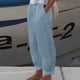 thumbnail image 1 of Pantalones largos y cómodos de lino y algodón estilo informal para mujer plisado elegante para vacaciones FLhrweasw Para estrenar, 1 of 8