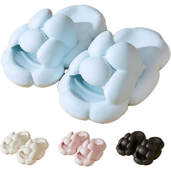 Cloud Bubble Slippers for Women and Men, Non-Slip Quick Drying Bathroom Sandals, Cushion Thick Sole Cloudies Slides for Indoor and Outdoor
