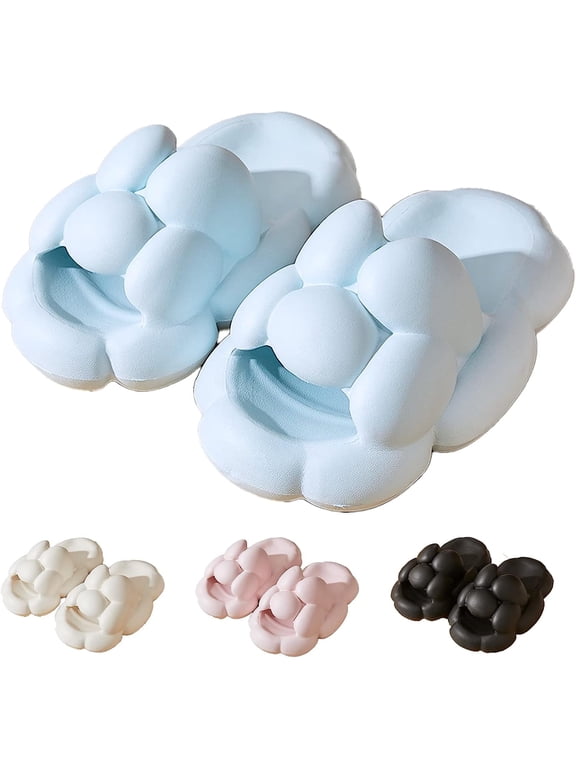 Cloud Bubble Slippers for Women and Men, Non-Slip Quick Drying Bathroom Sandals, Cushion Thick Sole Cloudies Slides for Indoor and Outdoor