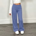 thumbnail image 5 of XRoczxe Girls Solid‑Color Wide‑Leg Casual Pants, Elastic Waist Lightweight Straight‑Leg Sports Trousers For Autumn Daily Outfit|Drak Blue, 5 of 9