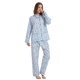 thumbnail image 1 of Apparonia Conjuntos de Pijama para Mujer Ropa de Dormir de Algodón Camisa de Manga Larga con Botones Al Frente y Pantalón Ropa de Dormir Cuello con Solapa Pjs Conjuntos de Descanso Flor Azul M, 1 of 5