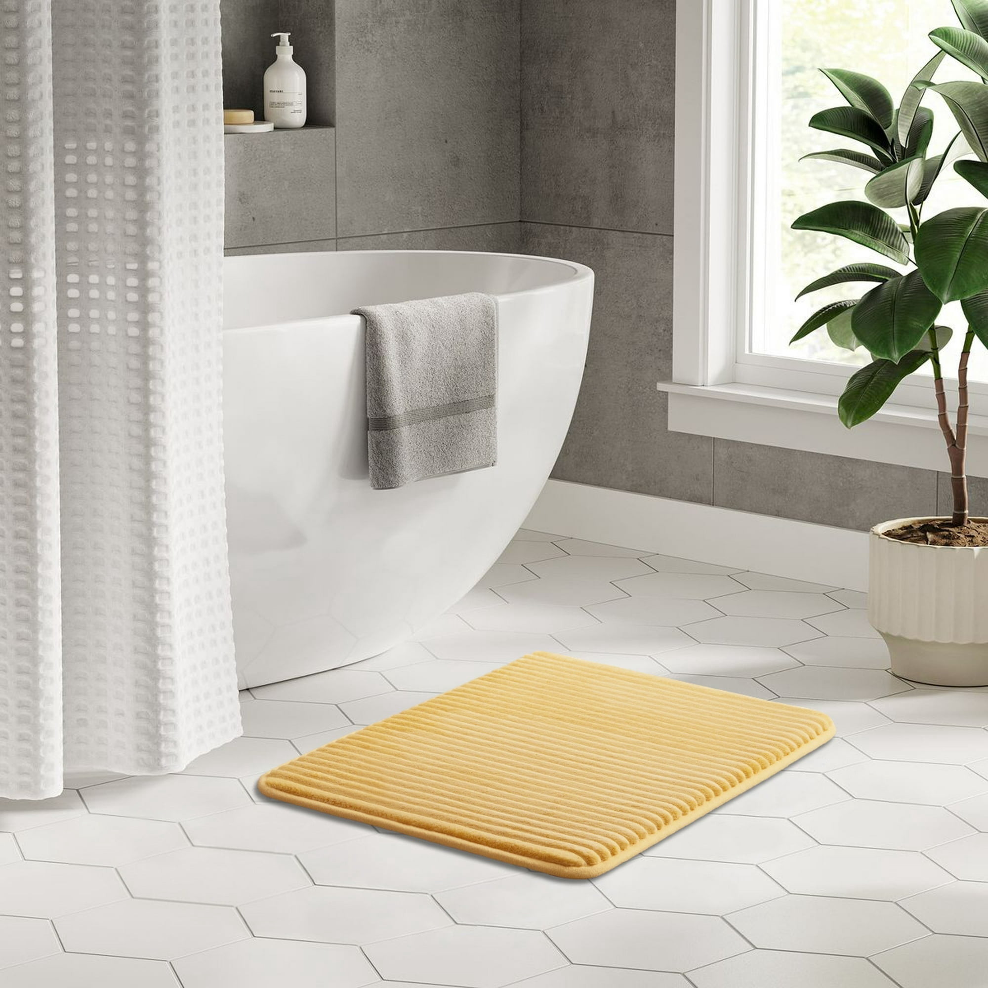 Mainstays Golden Curry 2-Piece Performance Foam 20"x 32" Bath Rug Set
