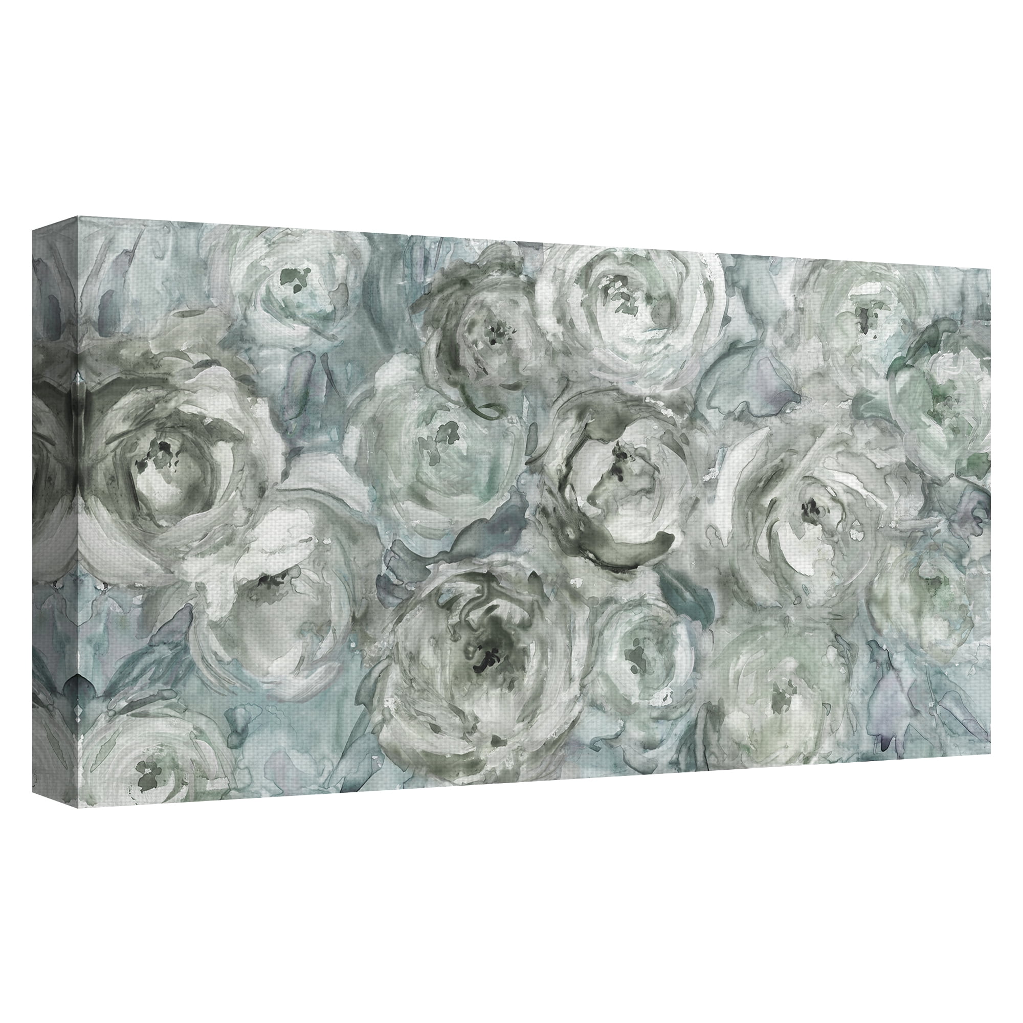 Masterpiece Art Gallery Climbing Roses Silver by Carol Robinson Canvas Art Print 24" x 48"