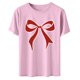 thumbnail image 5 of Xuyuer Valentine's Day Shirts for Women:Cute Love Heart Tshirts Graphic Tees Valentine Casual Short Sleeve Top bow tie fashion casual printed round-neck short-sleeved T-shirt top, 5 of 6
