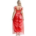 thumbnail image 2 of Aislor Women Halloween Arabian Princess Cosplay Costume Sequins Belly Dance Romper Jumpsuit Fancy Dress Burgundy S, 2 of 7