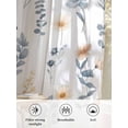 thumbnail image 6 of Sheer Curtains 54 Inch Length, Blue Yellow Spring Floral Semi Sheer Curtains Light Filtering Window Treatment, Watercolor Botanical Flowers Privacy Voile Drapes for Living Room Bedroom 52x54 Inch, 6 of 7