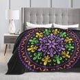 thumbnail image 4 of Kll Fleece Blanket Plush Throw Blanket Mardi Gras5,Soft Fuzzy Cozy Flannel Blanket For Couch Sofa Bed.(40"X30"), 4 of 9