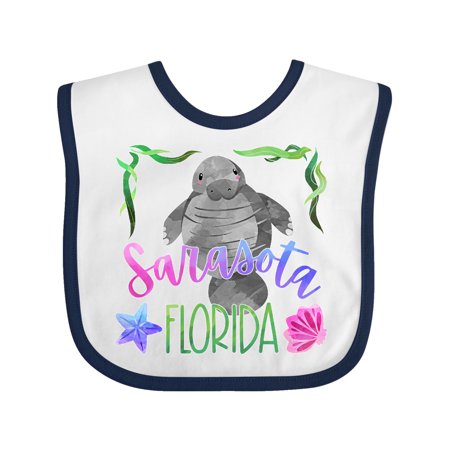 

Inktastic Sarasota Florida Cute Swimming Manatee Gift Baby Boy or Baby Girl Bib