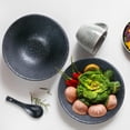 thumbnail image 5 of Ceramic Ramen Bowl Set of 2, 40oz Japanese Noodle Bowls with Spoons & Chopsticks Porcelain Large Soup Bowl for Pho, Udon, Retro Style Tableware Microwave & Dishwasher Safe,Black Crystal, 5 of 17
