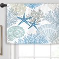 thumbnail image 2 of Starfish Coastal Kitchen Curtain Valance 54W x 18H Rod Pocket Beach Ocean Sea Blue Seashell Nautical Window Treatment for Living Room Bedroom Bathroom, 2 of 6