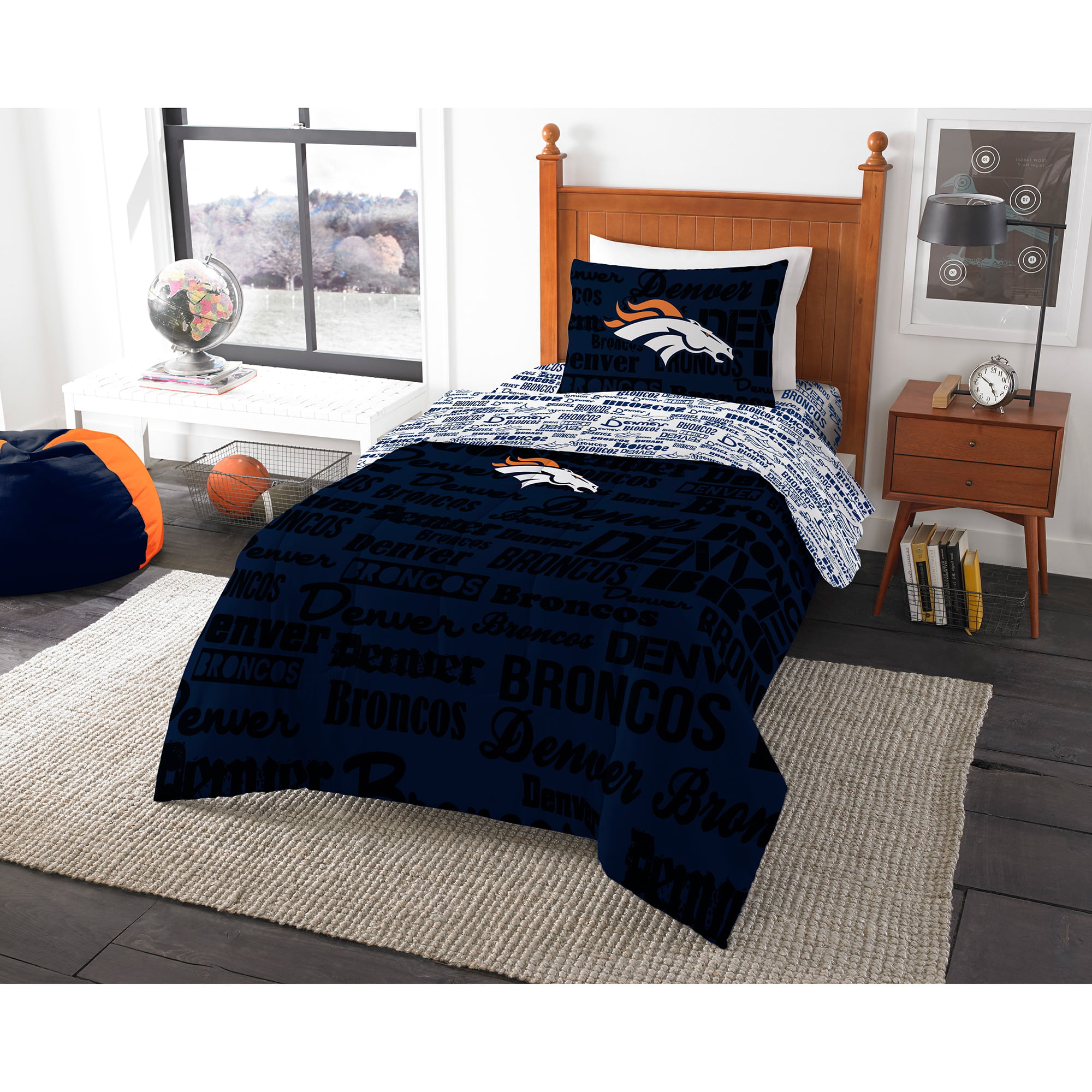 Nfl Denver Broncos Bed In A Bag, Broncos Twin Bedding Set